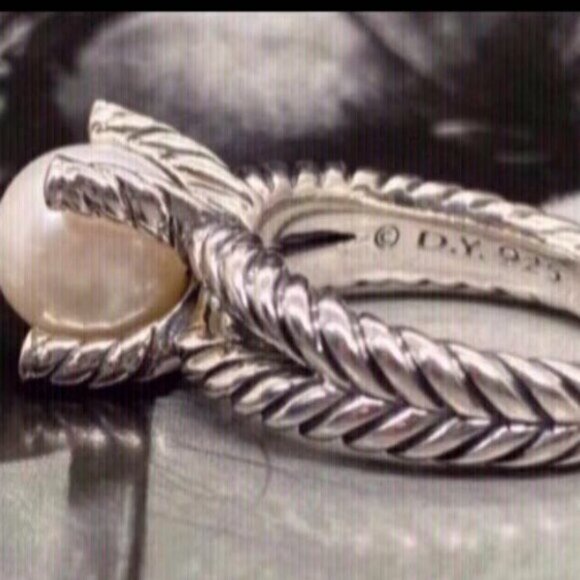 David Yurman Cable Pearl Ring size 8 - Picture 2 of 3